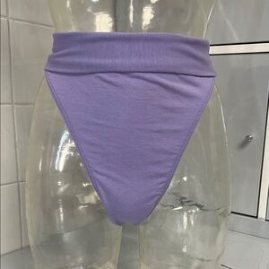 Candiotti 80s 90s Roll-Waist Thong Bodywear M NWOT Lavender